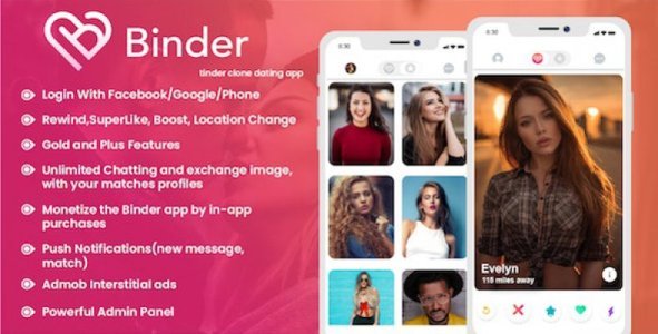Binder - Dating clone App with admin panel - Android v20.1