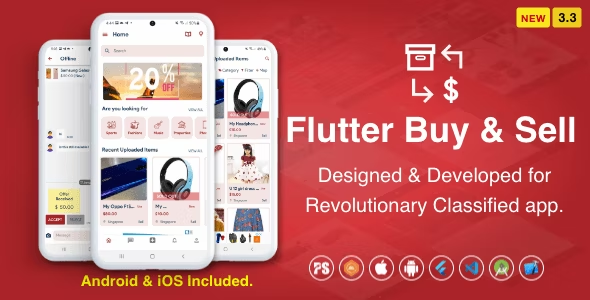 Flutter BuySell For iOS Android ( Olx, Mercari, Offerup, Carousell, Buy Sell, Classified ) ( 3.7 )
