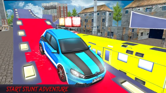Highway Car Stunt on Crazy Train Fun Mania