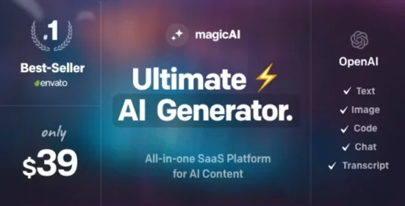 MagicAI - OpenAI Content, Text, Image, Chat, Code Generator as SaaS