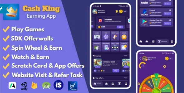 Cash King: Android Earning Reward App with Admin Panel
