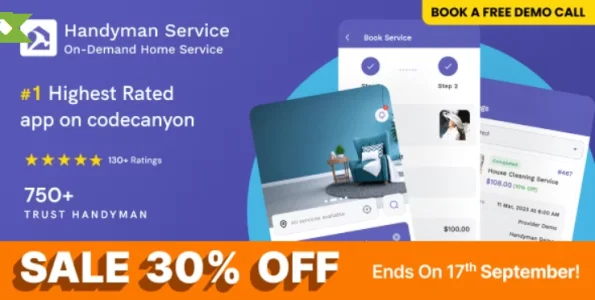 Handyman Service v10.0.0 - Flutter On-Demand Home Services App with Complete Solution