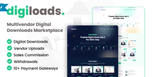 Digiloads v1.0.1 - Multivendor Digital Downloads Marketplace