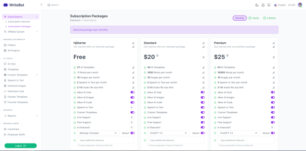 WriteBot v2.8.0 - AI Content Generator SaaS Platform