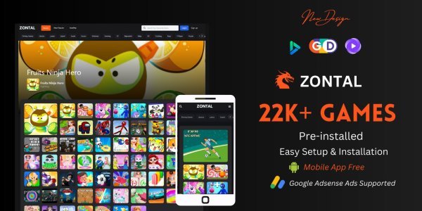 Zontal Arcade HTML 5 Game Portal PHP Script