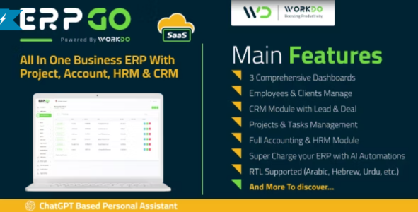 ERPGo SaaS - All In One Business ERP With Project, Account, HRM & CRM v5.8