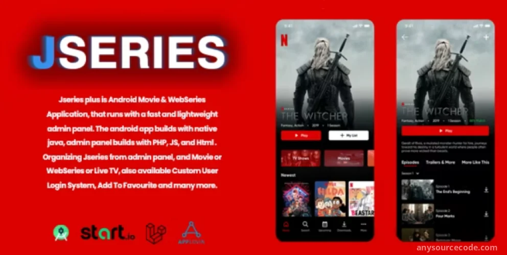 jserie + | Movies - TV Series, Anime With Laravel Admin Panel
