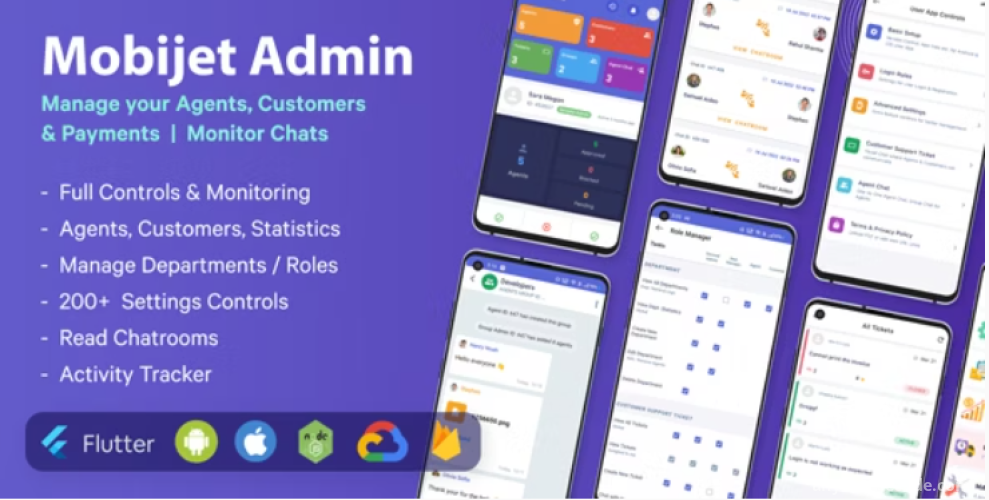 Mobijet ADMIN v1.0.15 - Manage & Monitor Agents, Customer & Payments | Android & iOS Flutter app