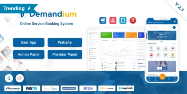 Demandium - Multi Provider On Demand, Handyman, Home service App with admin panel v2.1