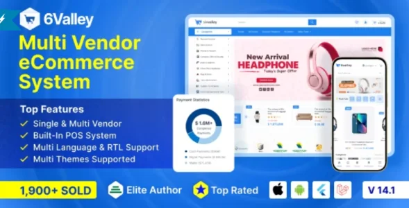 6valley Multi-Vendor E-commerce - Complete eCommerce Mobile App, Web, Seller and Admin Panel v14.1