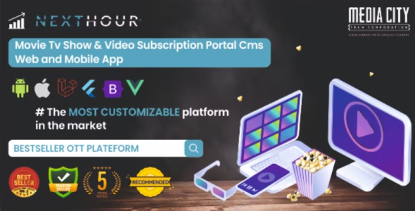 Next Hour - Movie Tv Show & Video Subscription Portal Cms Web and Mobile App v5.6