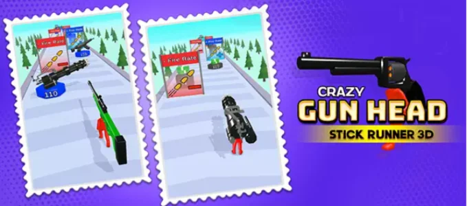 Crazy Gun Head Stick Runner 3D - New Top Trending Unity Template Game