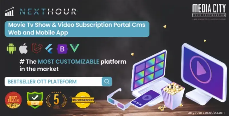 Next Hour - Movie Tv Show & Video Subscription Portal Cms Web and Mobile App v5.6