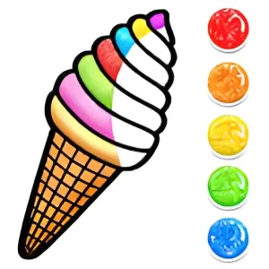Glitter Ice Cream Coloring