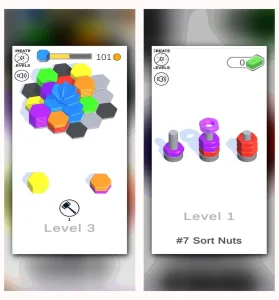 Hexa Sort + Nuts Sort | 2 HyperCasual Puzzle Games | Unity