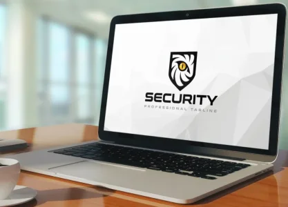 Lion Eye Shield Security Logo Design