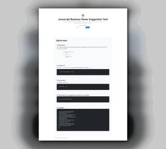 Javascript Business Name Suggestion Tool