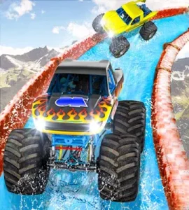 Xtreme Monster Truck Waterslide Race