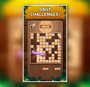 Wooden 100 Block Puzzle Game