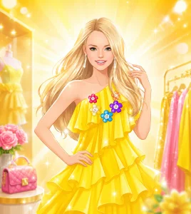 Sunny dress up game for girls