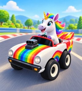 Pony Craft Unicorn Car Racing