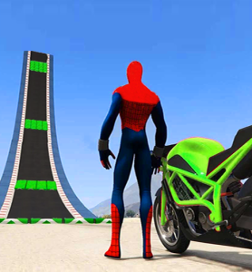 Spiderman Racing Fever Bike Stunt